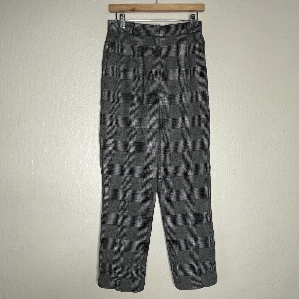Vintage Talbots Wool Gray Plaid Lined Stretch Pants